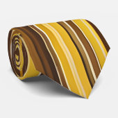 Cravate Rayures jaunes, ocre, marron (Roulé)