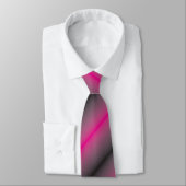 Cravate Rayures magenta noir stripes black (Attaché)