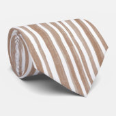 Cravate Rayures Marron Crème (Roulé)
