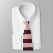 Cravate Rayures marron et roses (Attaché)