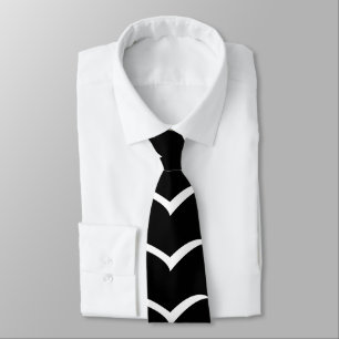 Cravate Rayures modernes noir et blanc