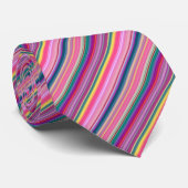 Cravate Rayures multicolores rétro (Roulé)