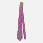 Cravate Rayures multicolores rose violet (Devant)