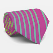 Cravate Rayures multicolores rose violet (Roulé)