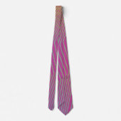 Cravate Rayures multicolores rose violet (Dos)