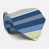 Cravate Rayures Nautiques Bleu Marine (Roulé)