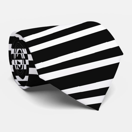 Cravate rayures noires et blanches de pantomime (Roulé)
