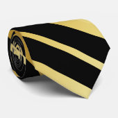 Cravate Rayures noires et dorées simples (Roulé)