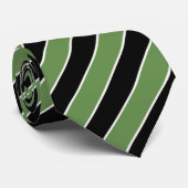 Cravate Rayures noires et vertes (Roulé)