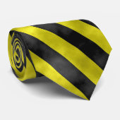 Cravate Rayures noires jaunes (Roulé)