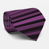 Cravate Rayures noires violettes abstraites (Roulé)