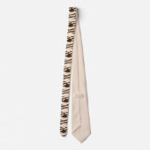 Cravate rayures ondulées abstraites design graphique beige (Dos)