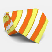 Cravate Rayures orange, jaune, blanc et or (Roulé)