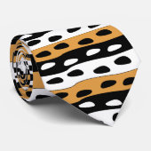 Cravate Rayures orange noir blanc (Roulé)