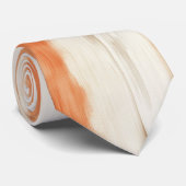 Cravate Rayures orange pêche crème   (Roulé)