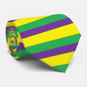 CRAVATE RAYURES POURPRES DE MARDI GRAS D'OR VERT (Roulé)