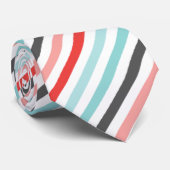 Cravate Rayures rayées de diagonale de rouge bleu (Roulé)
