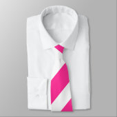 Cravate Rayures rose vif et blanc (Attaché)