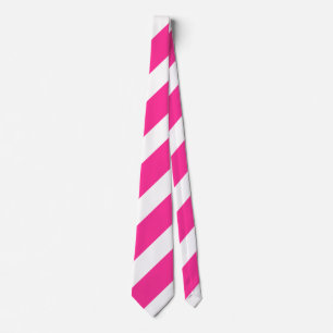 Cravate Rayures rose vif et blanc