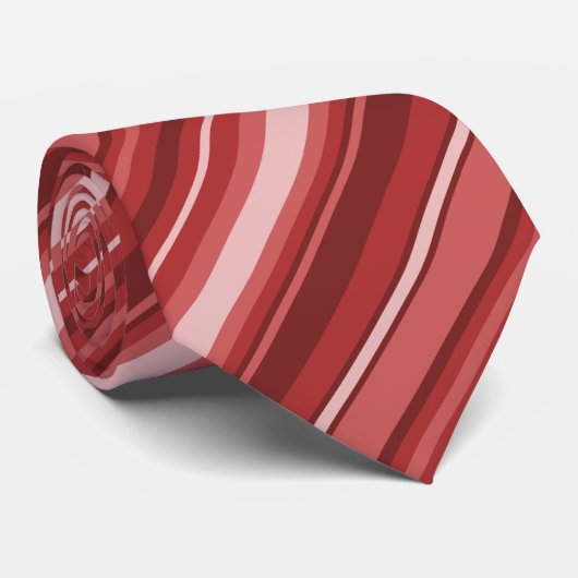 Cravate Rayures rouges (Roulé)