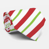 Cravate Rayures rouges, blanches et vertes de Noël (Roulé)