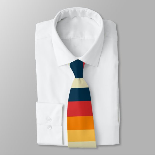 Cravate rayures rouges, bleues, orange et jaunes (Attaché)