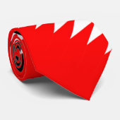 Cravate Rayures rouges et noires sur fond blanc (Roulé)