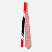 Cravate Rayures rouges et noires sur fond blanc (Dos)