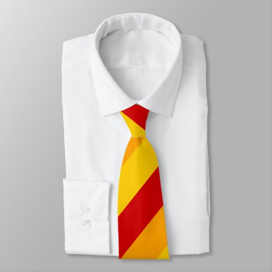 Cravate Rayures rouges, jaunes et oranges (Attaché)