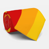 Cravate Rayures rouges, jaunes et oranges (Roulé)