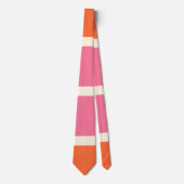 Cravate Rayures simples en rose, orange et crème (Devant)