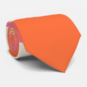 Cravate Rayures simples en rose, orange et crème (Roulé)