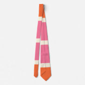 Cravate Rayures simples en rose, orange et crème (Dos)