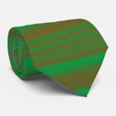 Cravate Rayures Vert Marron (Roulé)