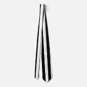 Cravate Rayures verticales larges noires et blanches simpl (Dos)