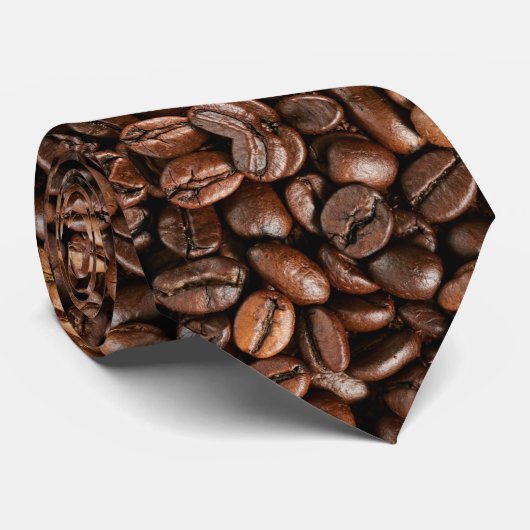 Cravate Realistic Roasted Coffee Pattern (Roulé)