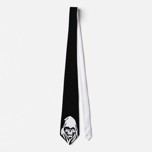 Cravate Reaper blanc gothique font face sur l'arrière - (Devant)