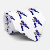 Cravate Receveur bleu de base-ball (Roulé)