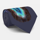 Cravate Receveur rêveur avec des plumes d'une turquoise de (Roulé)