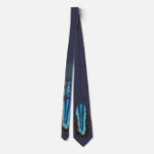 Cravate Receveur rêveur avec des plumes d'une turquoise de (Dos)