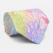 Cravate Récif de corail arc-en-ciel pastel (Roulé)