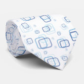 Cravate rectangle blanc et bleu (Roulé)