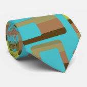Cravate Rectangles à bandes turquoise (Roulé)
