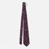 Cravate Rectangles Abstraits 081122 - Rose sur Noir (Dos)