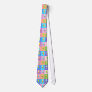 Cravate Rectangles d'arc-en-ciel de perruche