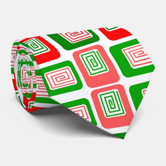 Cravate Rectangles de Noël (Roulé)