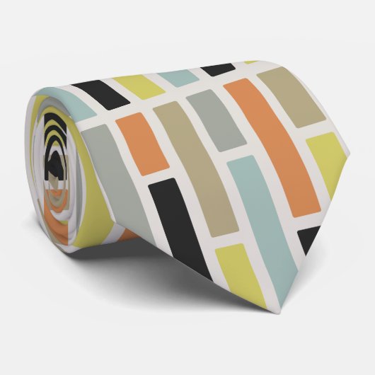 Cravate Rectangles modernes du milieu du siècle (Roulé)