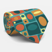 Cravate Rectangles turquoise modernes du milieu du siècle (Roulé)