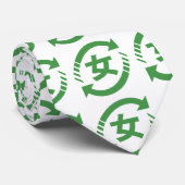 Cravate Recycler les filles japonaises | SYMBOLE Kanji Nih (Roulé)
