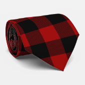 Cravate Red and Black Buffalo Plaid  (Roulé)